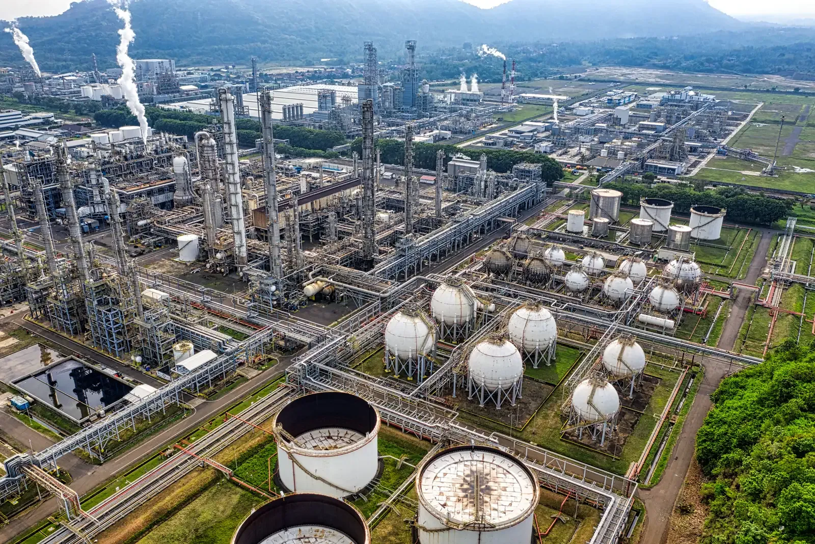 Vista aérea de una planta industrial
